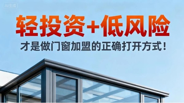 輕投資+低風險，才是做門窗加盟的正確打開方式！