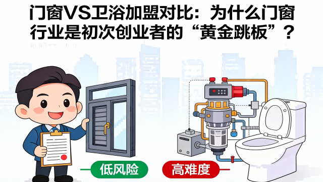 門窗VS衛浴加盟對比：為什么門窗行業是初次創業者的“黃金跳板”？